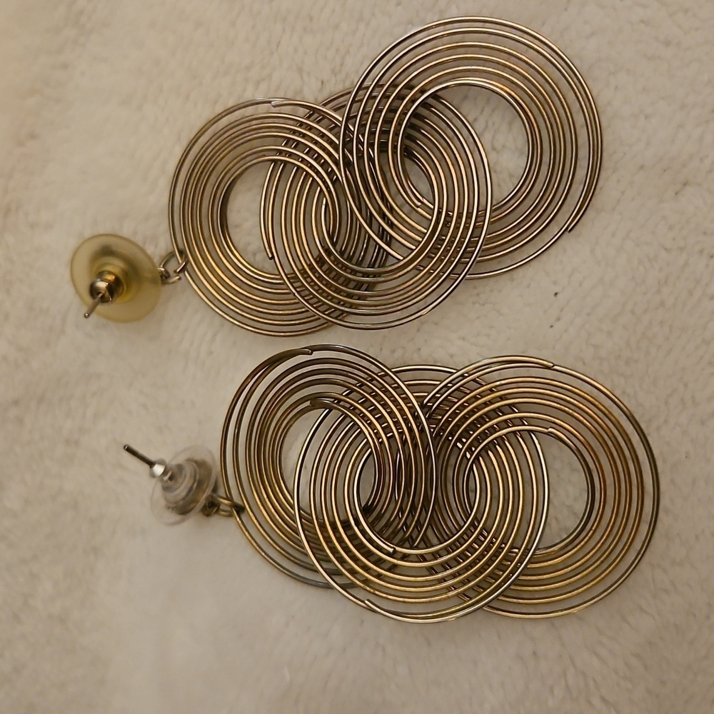 Vintage Spiral Atomic Mod Link Statement Dangle E… - image 5